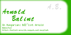 arnold balint business card